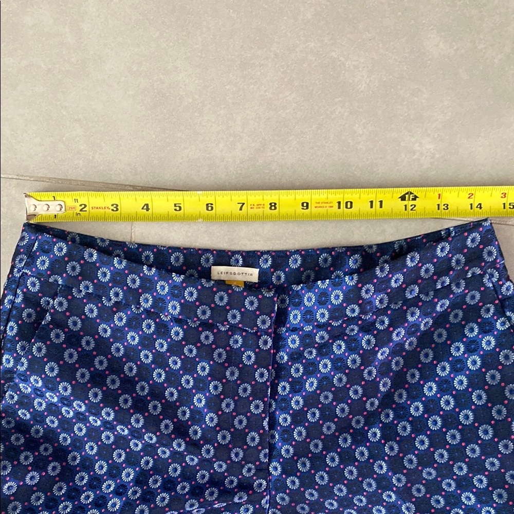 Anthropologie Leifsdottir blue patterned cropped pants - Picture 14 of 14
